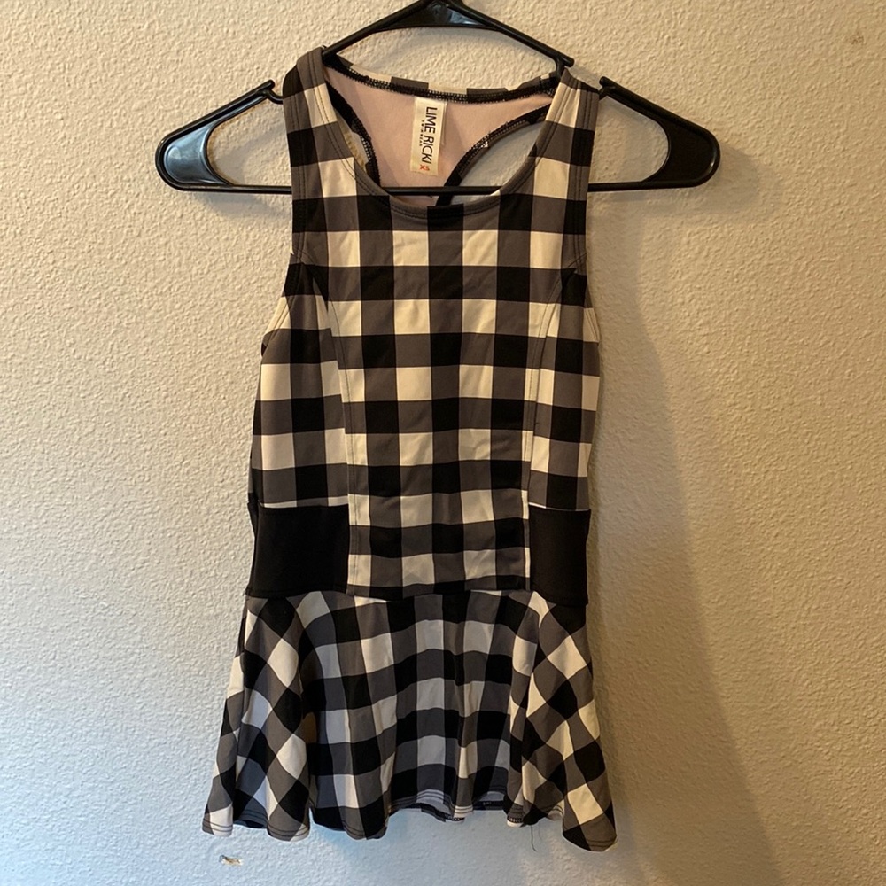 Lime Ricki swimwear checkered top size XS